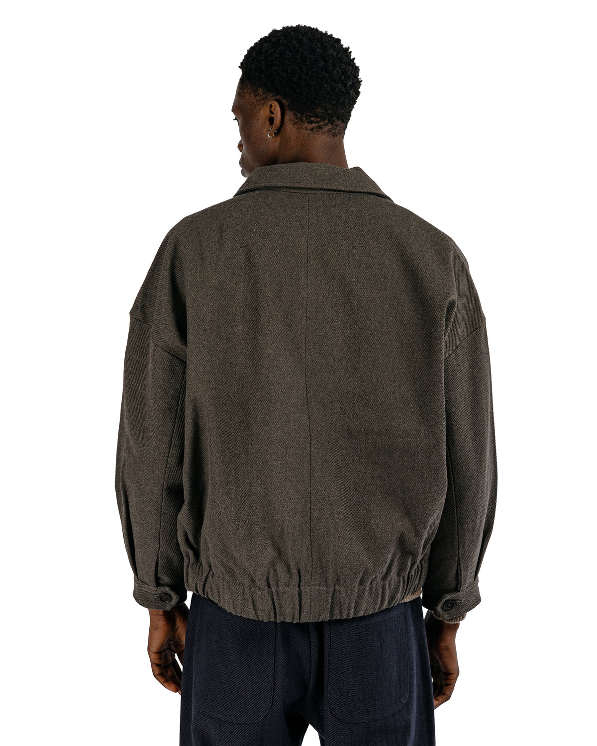evan kinori Zip Jacket Two Top Dyed Cotton Kersey Olive Heather
