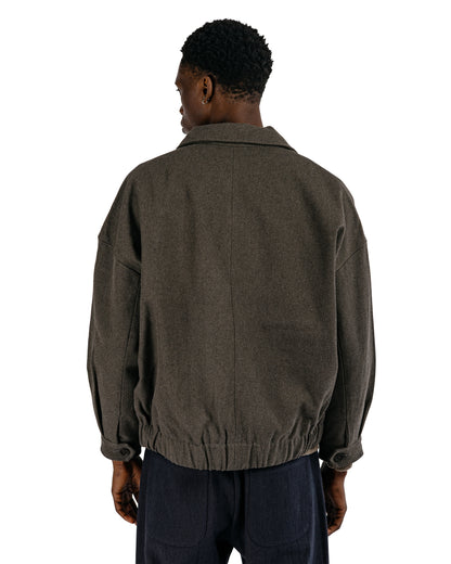 evan kinori Zip Jacket Two Top Dyed Cotton Kersey Olive Heather