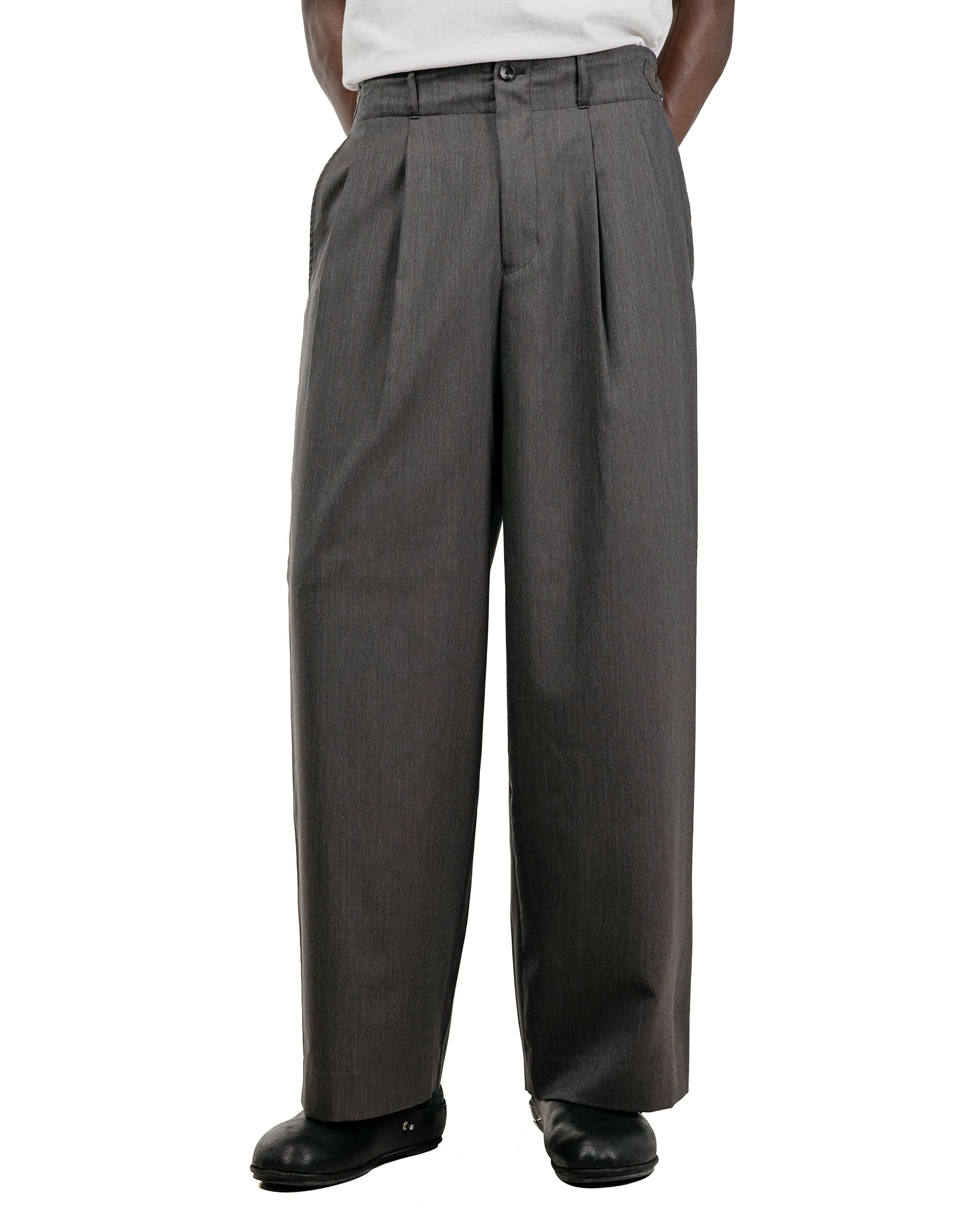 MARKAWARE　CLASSIC FIT DOUBLE PLEATED MARKAWARE Triple Pleated Easy Trousers Organic Wool 2/80 Tropical Char