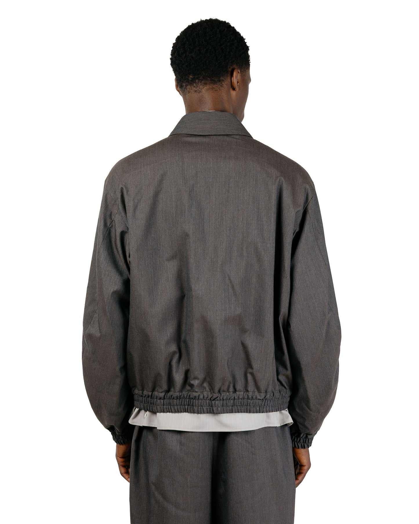 marka 2/60 Wool Tropical Melange Zip Blouson Brown Gray