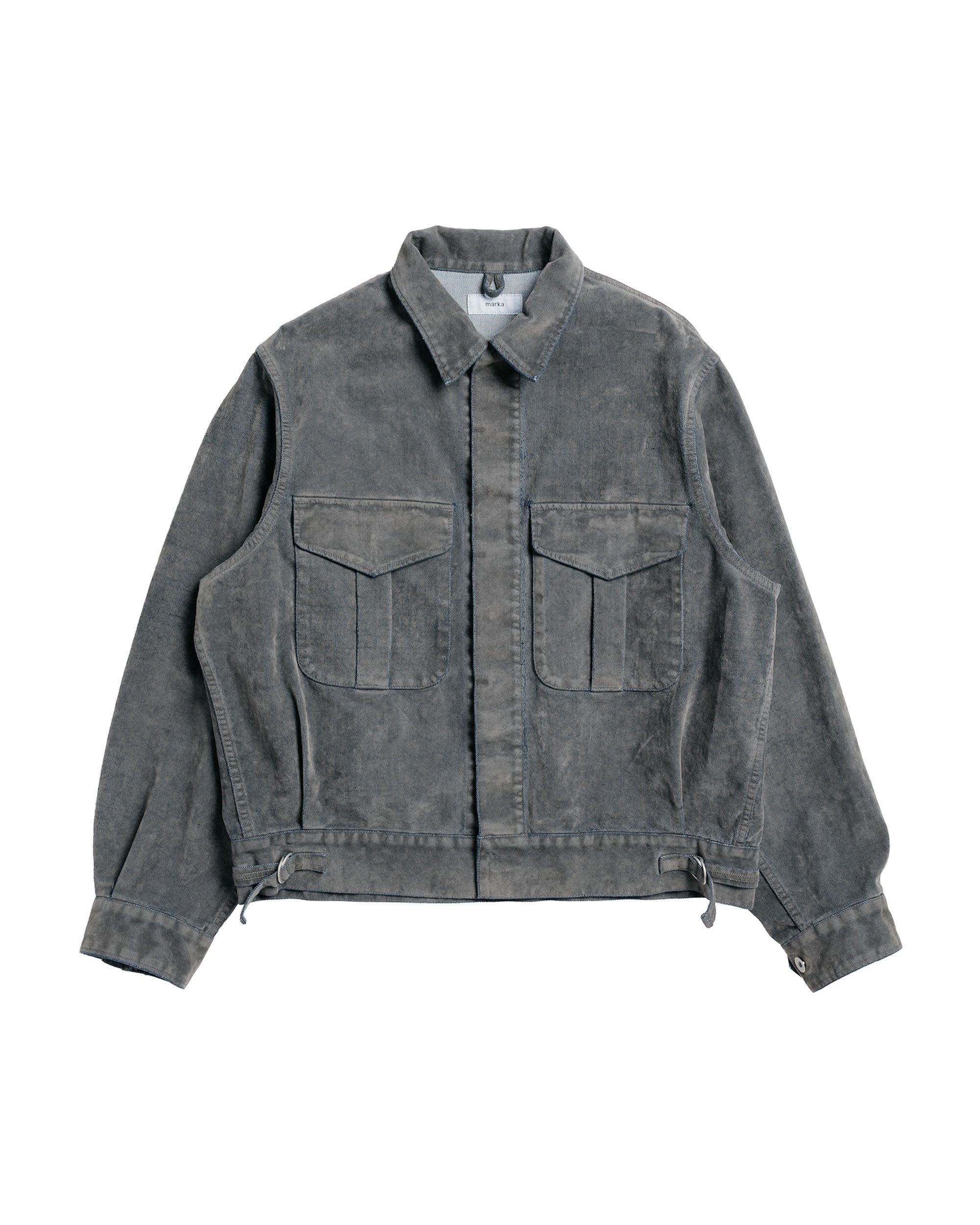 marka 2/60 Wool Tropical Melange Zip Blouson Brown Gray