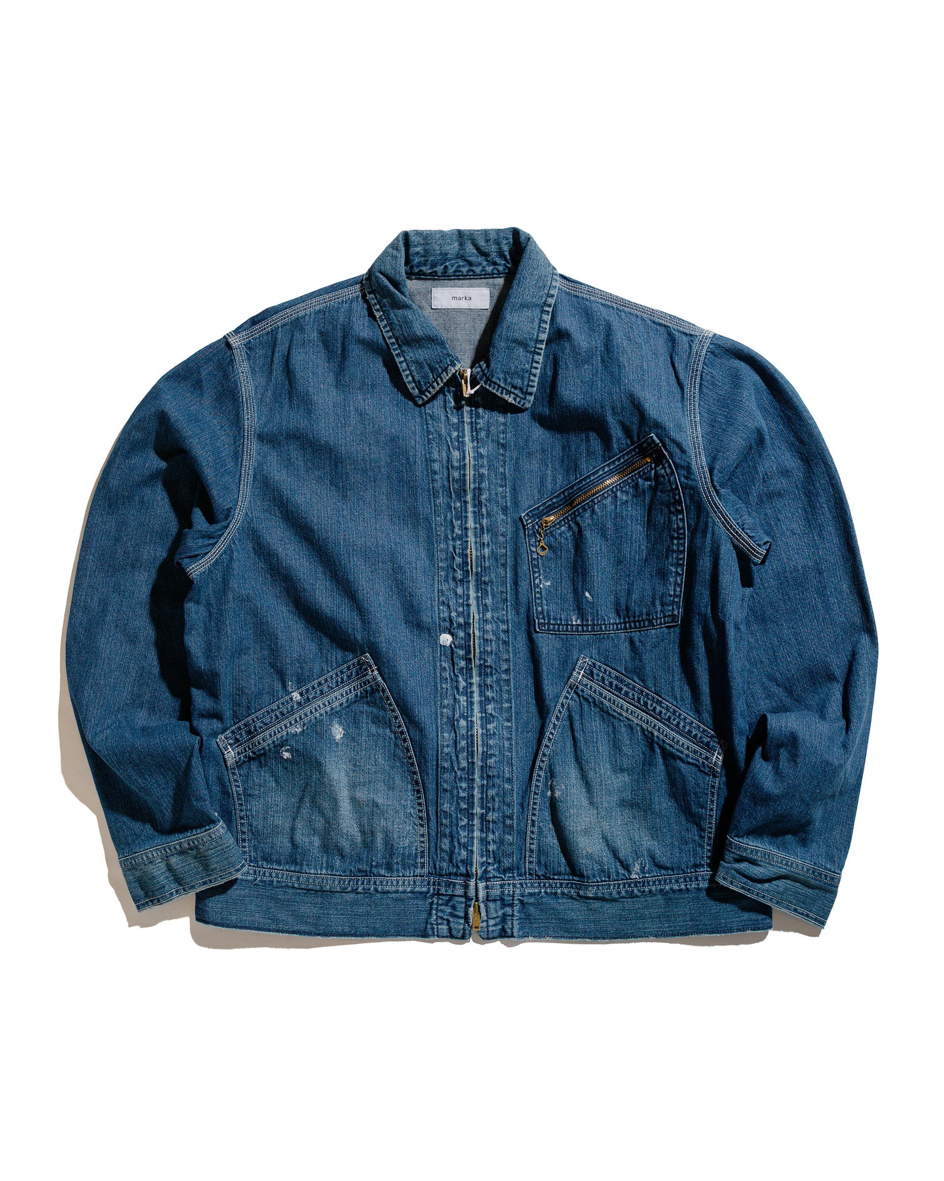 marka Denim Work Jacket Organic Cotton 8.5oz Denim Used Washed