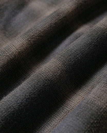 marka Double Pocket Open Collar L/S Super 140s 2/96 Wool Viyella Gray Check