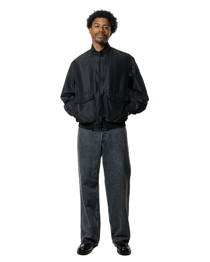 marka Flight Jacket Wool Silk High Count Typewriter Chambray Black