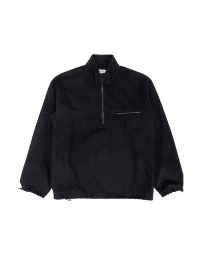marka Half Zip Shirt Wool Silk Beaver Black