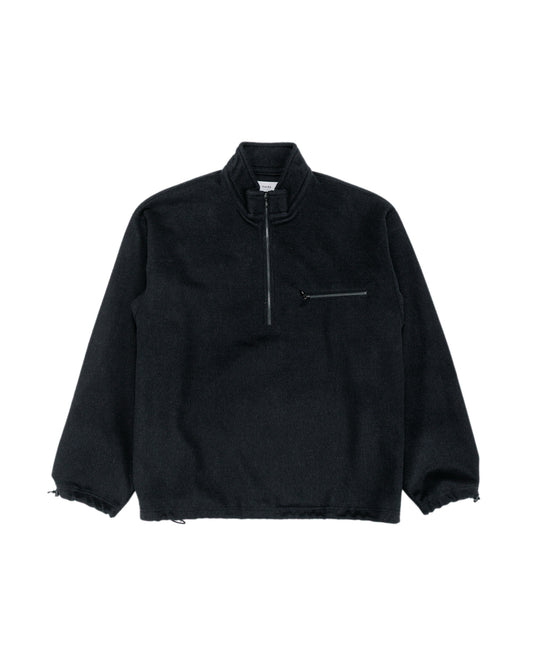 marka Half Zip Shirt Wool Silk Beaver Black