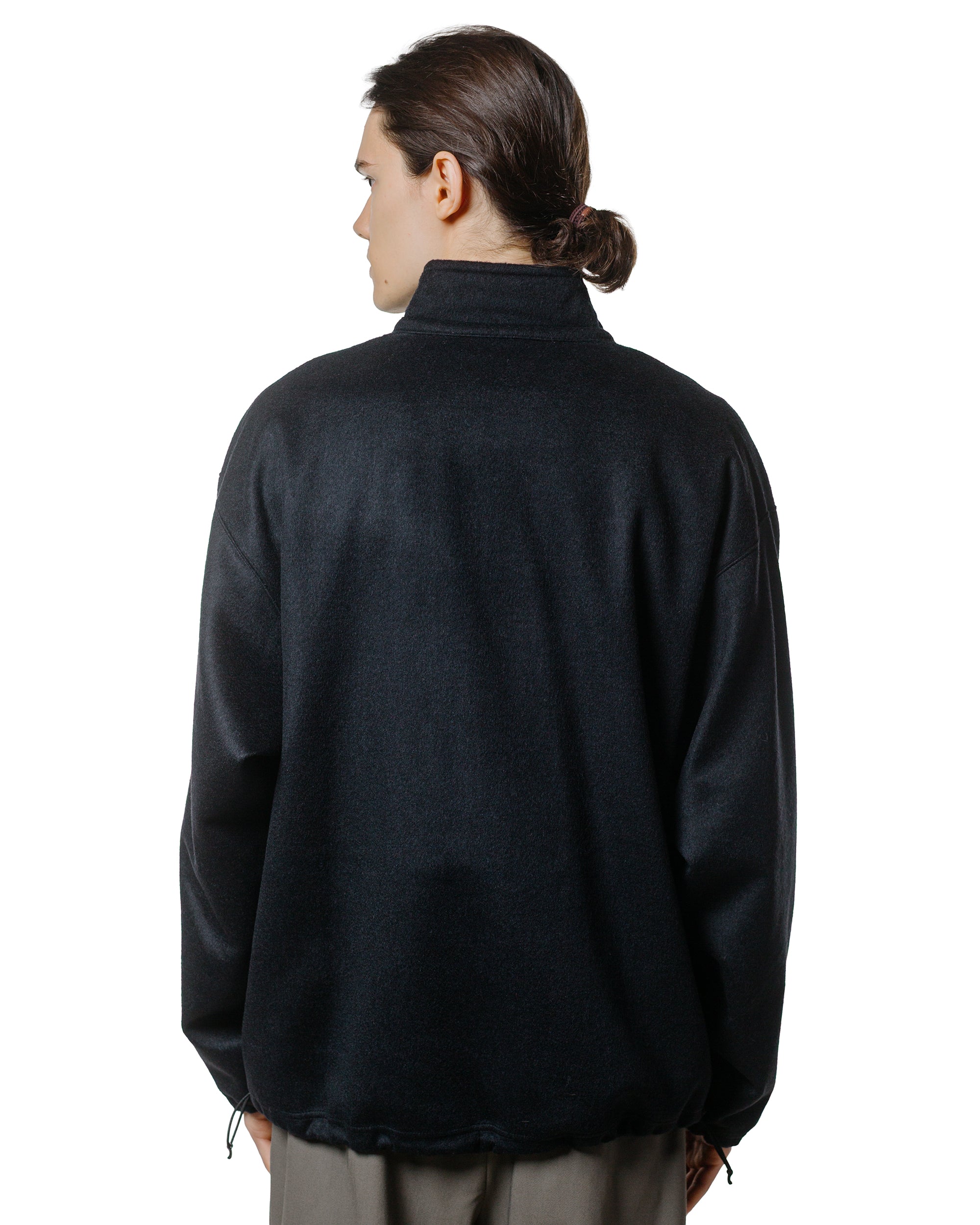 marka Half Zip Shirt Wool Silk Beaver Black
