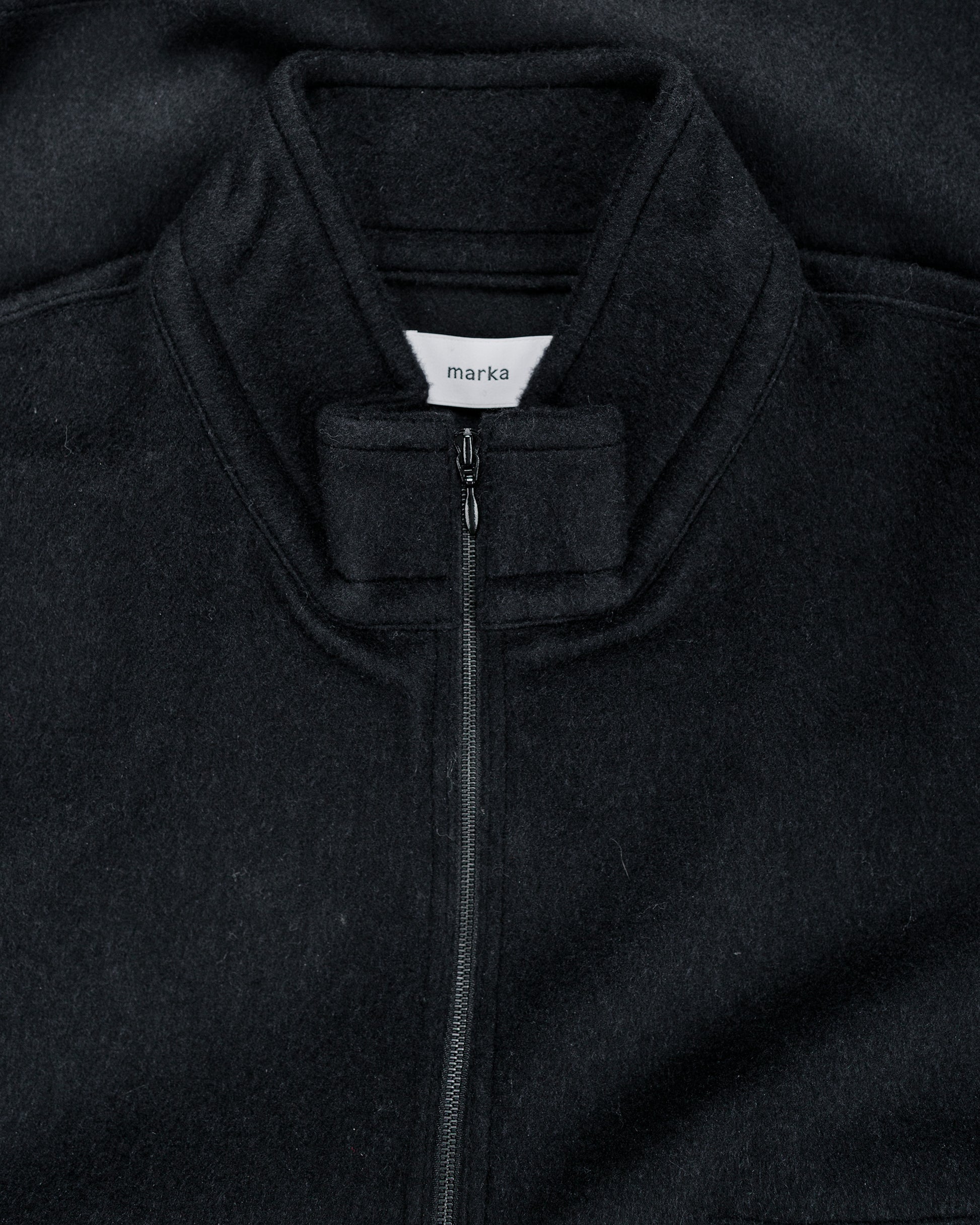 marka Half Zip Shirt Wool Silk Beaver Black