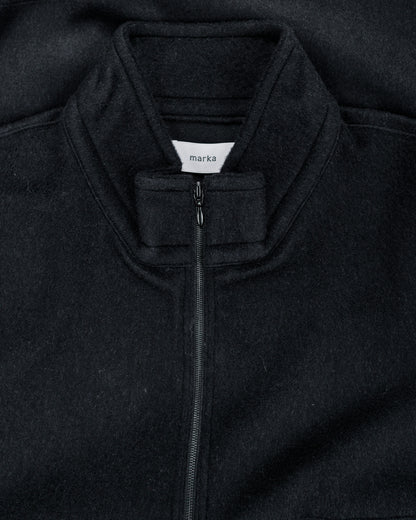 marka Half Zip Shirt Wool Silk Beaver Black