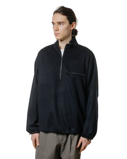 marka Half Zip Shirt Wool Silk Beaver Black