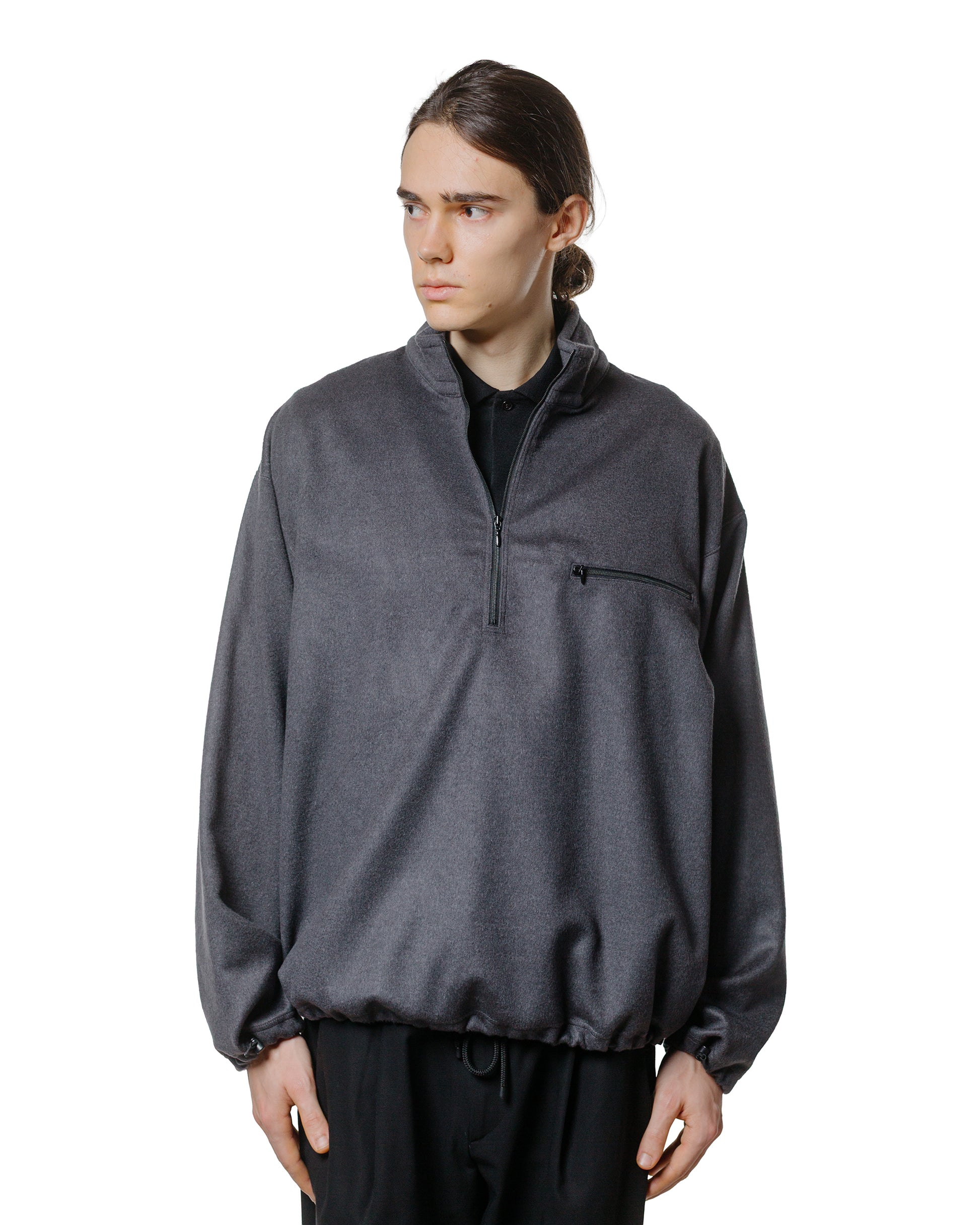 marka Half Zip Shirt Wool Silk Beaver M.Gray