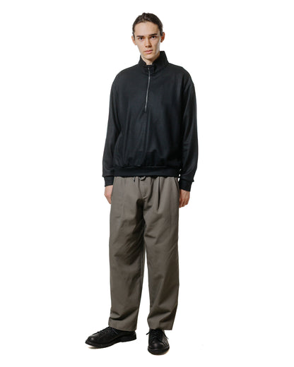 marka Half Zip Stand Collar Super 140s Wool Knit Black