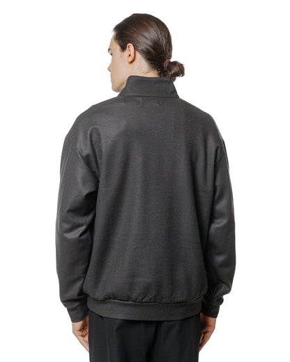 marka Half Zip Stand Collar Super 140s Wool Knit Charcoal