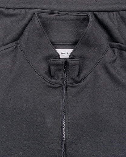 marka Half Zip Stand Collar Super 140s Wool Knit Charcoal