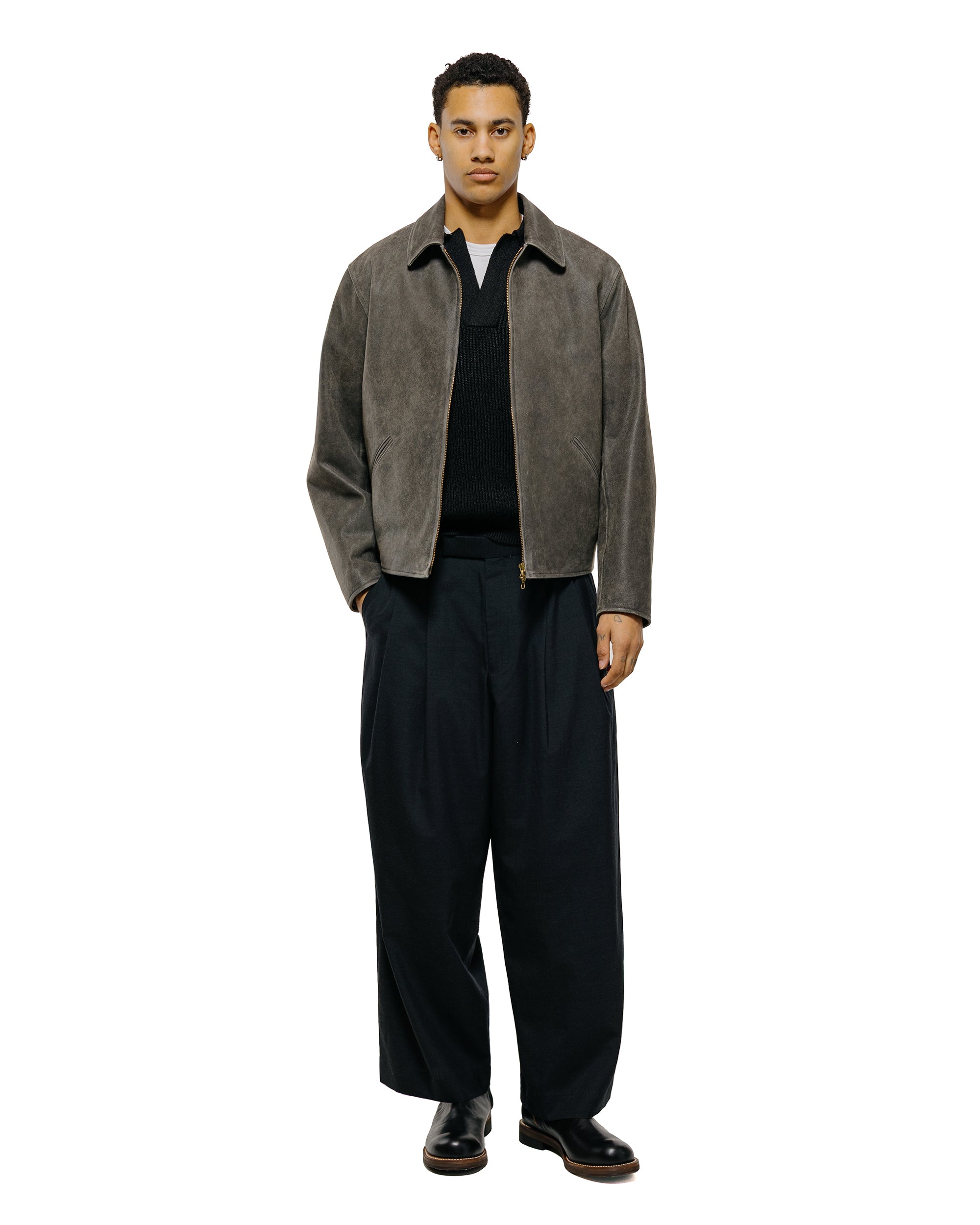 ジャケット・アウター marka LEATHER SPORTS JACKETCRACKED GOAT marka Leather Sports Jacket Cracked Goat Leather Dark Brown
