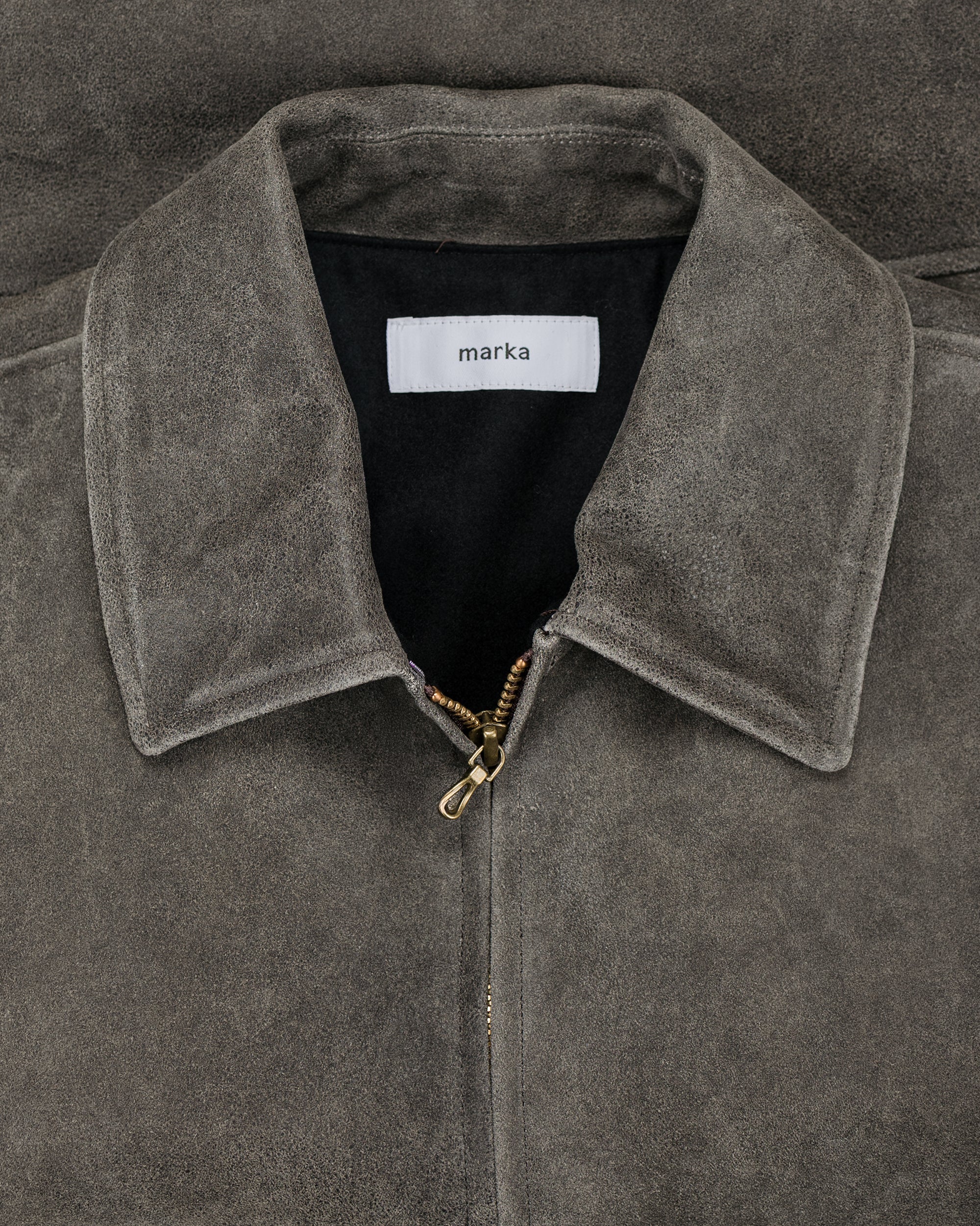 ジャケット・アウター marka LEATHER SPORTS JACKETCRACKED GOAT marka Leather Sports Jacket Cracked Goat Leather Dark Brown