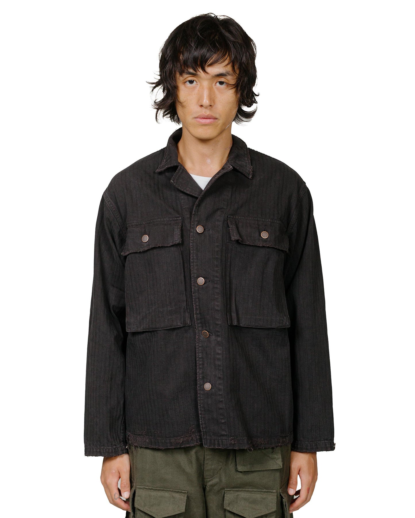 marka M-43 Jacket Cotton Herringbone Black model front