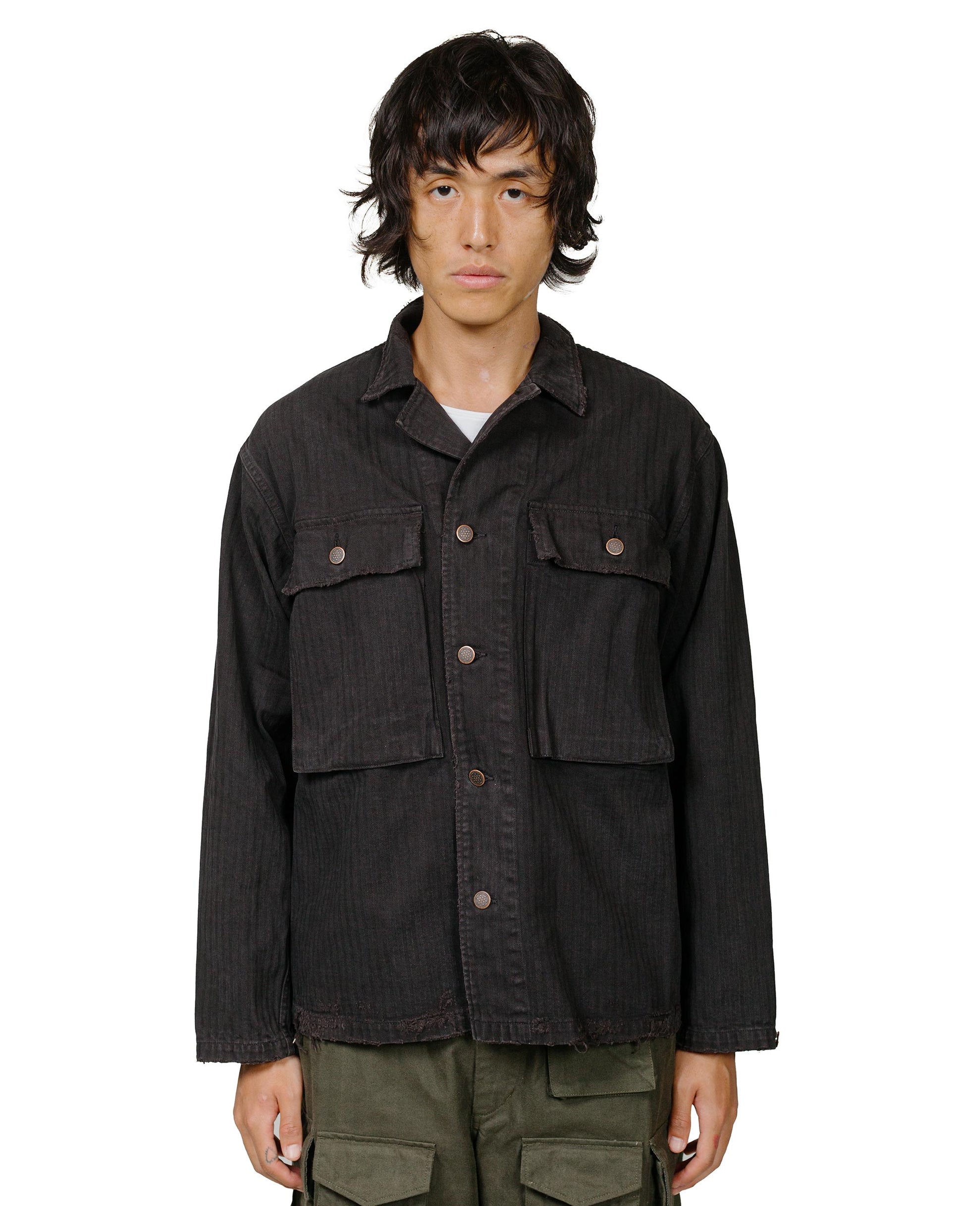 marka M-43 Jacket Cotton Herringbone Black model front