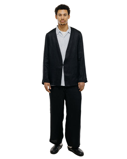 marka Minimalist Jacket Linen Gauze Double Cloth Black