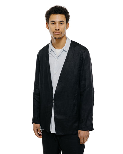 marka Minimalist Jacket Linen Gauze Double Cloth Black