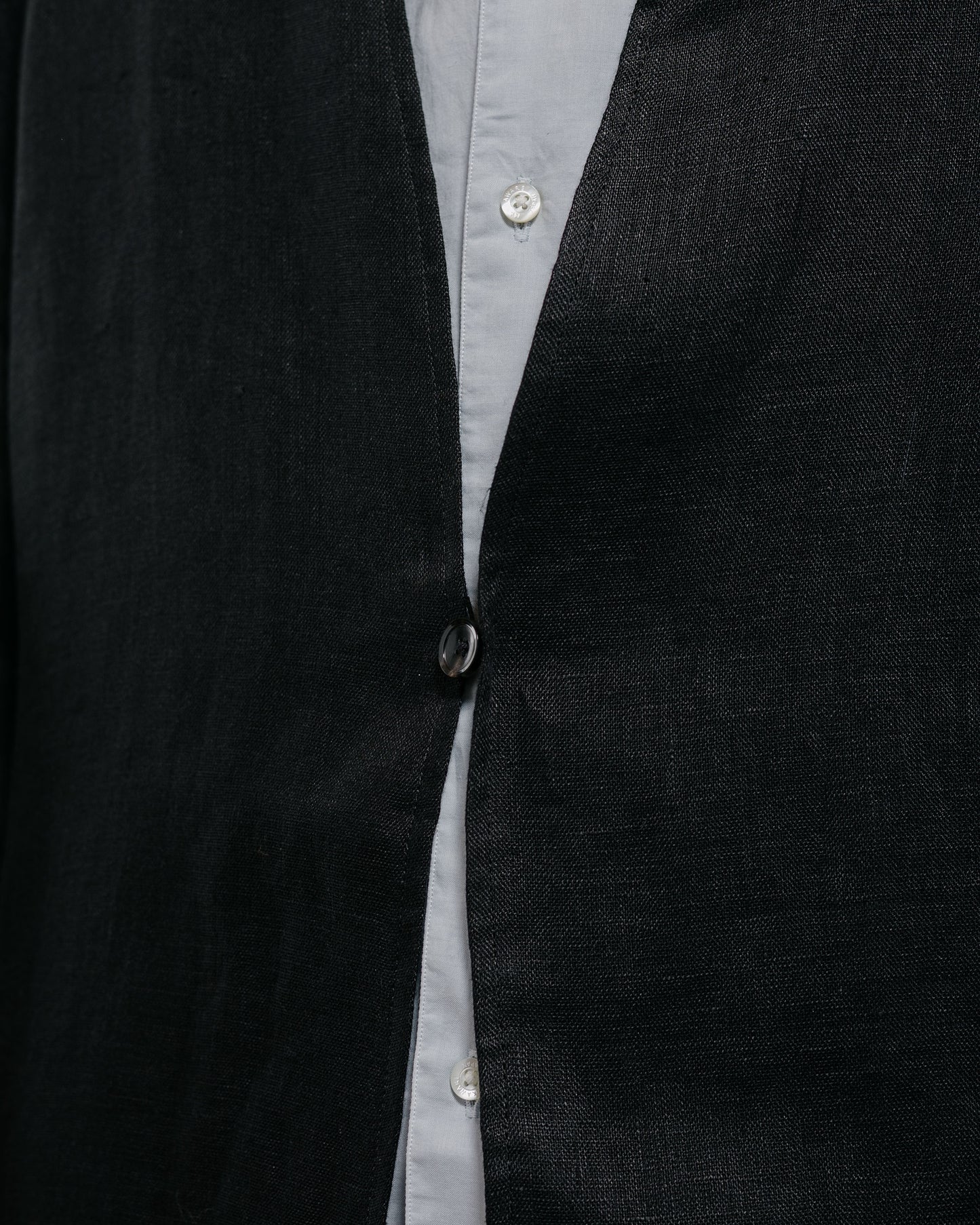 marka Minimalist Jacket Linen Gauze Double Cloth Black