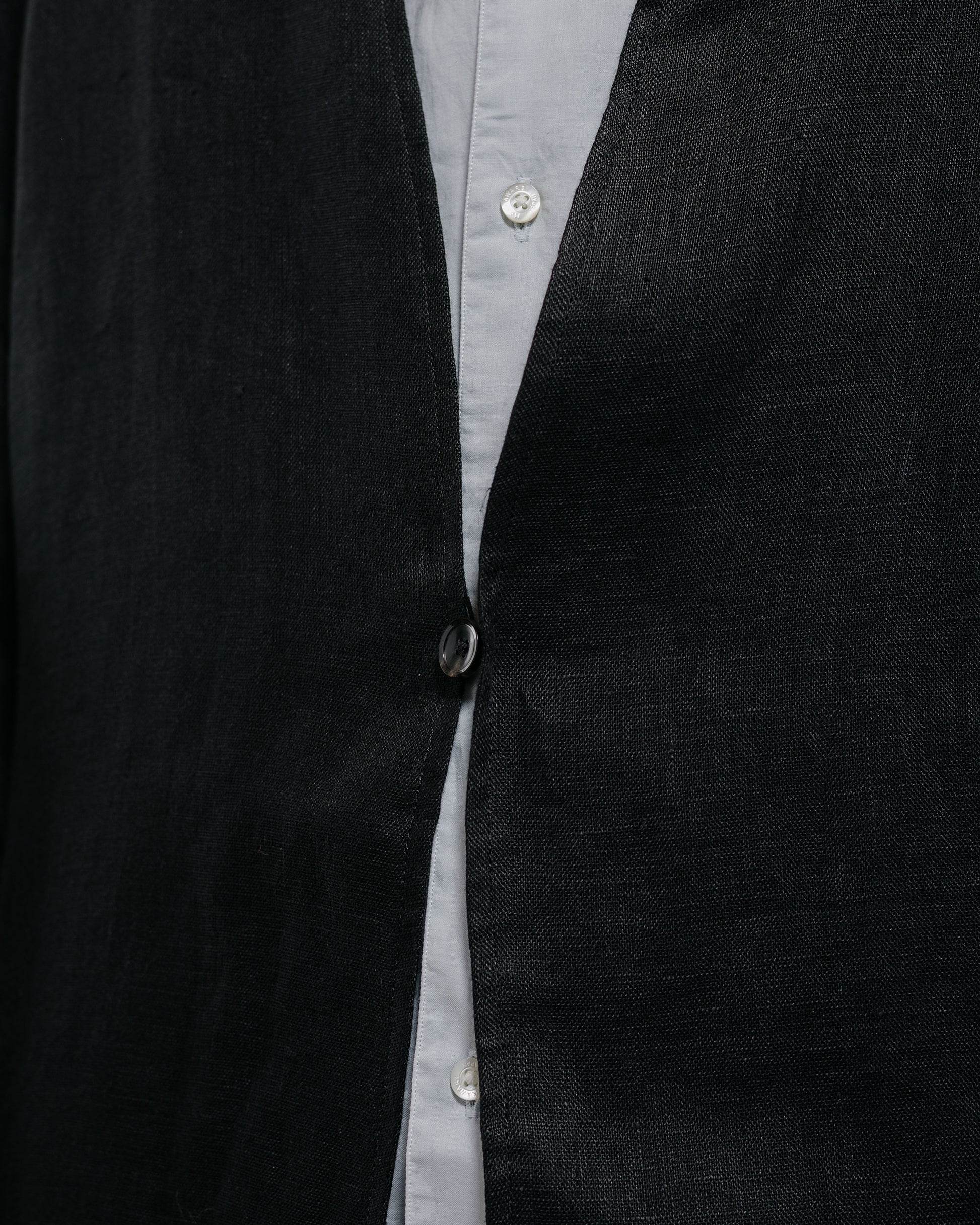 marka Minimalist Jacket Linen Gauze Double Cloth Black