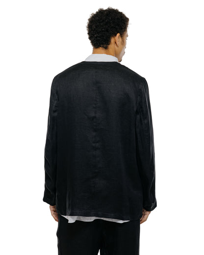 marka Minimalist Jacket Linen Gauze Double Cloth Black