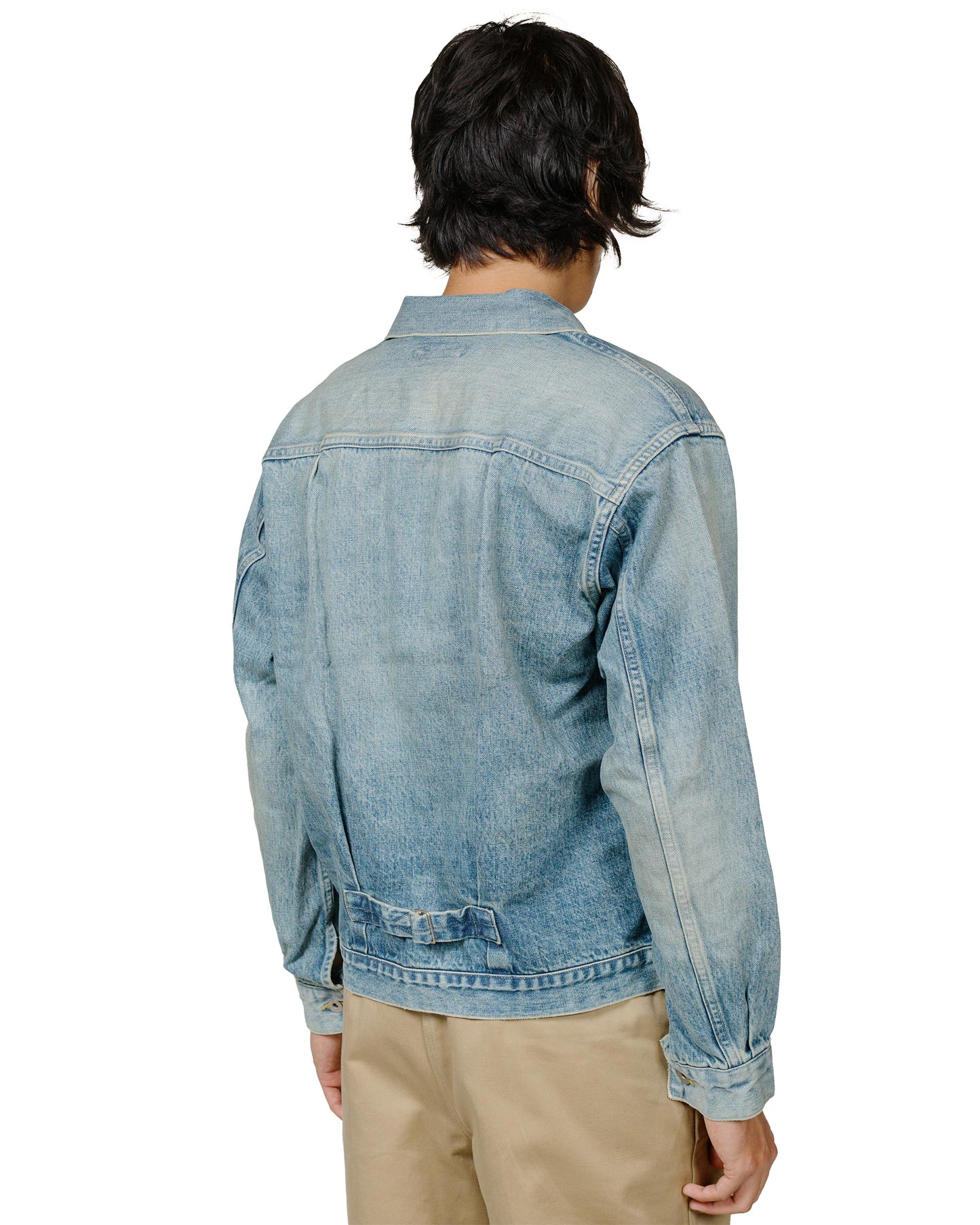 marka New Type-1 Denim Jacket 13.5oz Selvedge Denim Used Washed model back