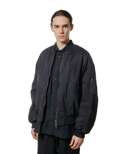 marka Puffed Denim Bomber Jacket Organic Cotton 12oz Denim Black