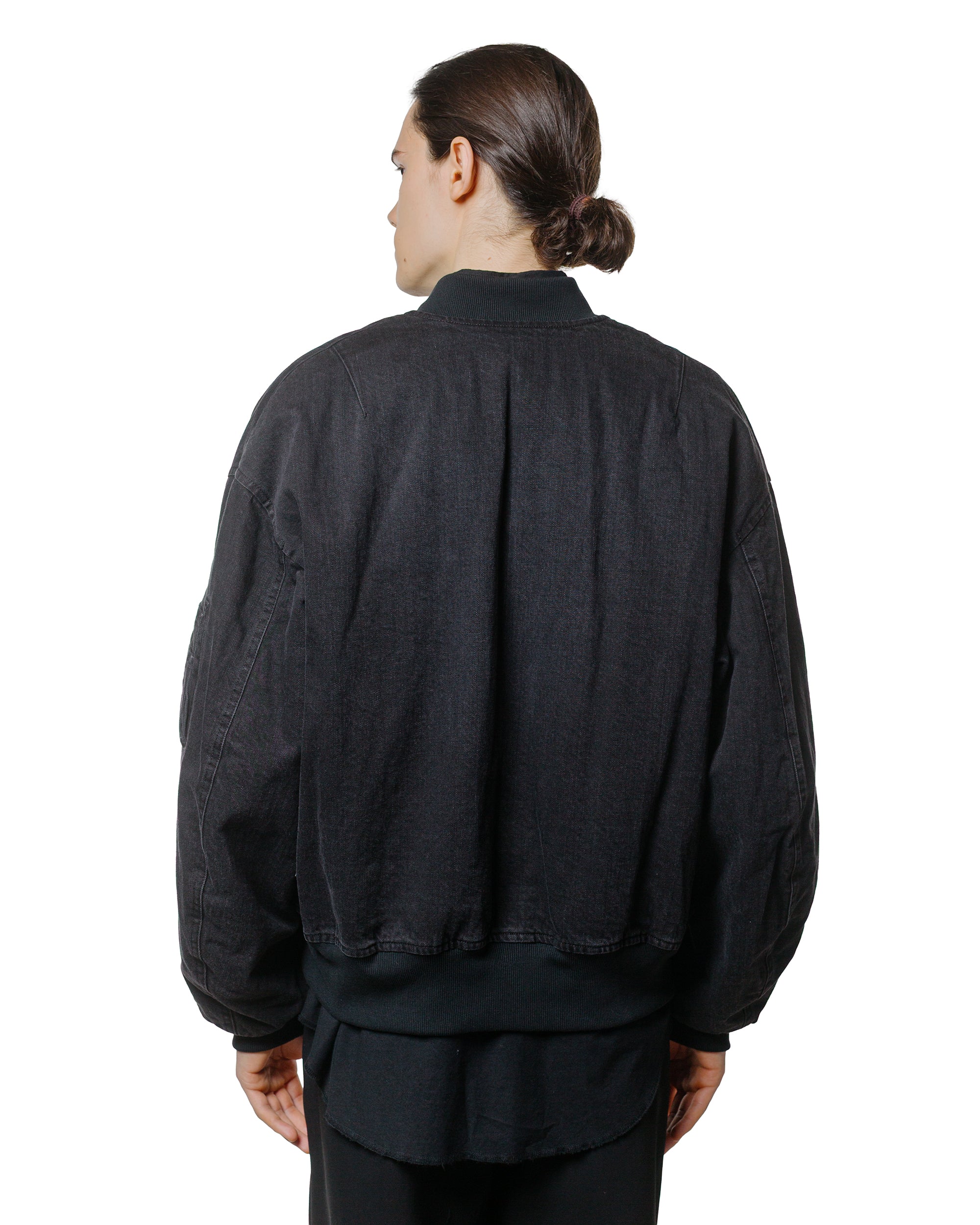 marka Puffed Denim Bomber Jacket Organic Cotton 12oz Denim Black