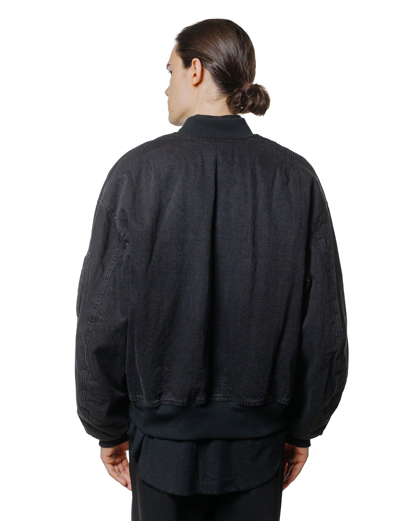 marka Puffed Denim Bomber Jacket Organic Cotton 12oz Denim Black