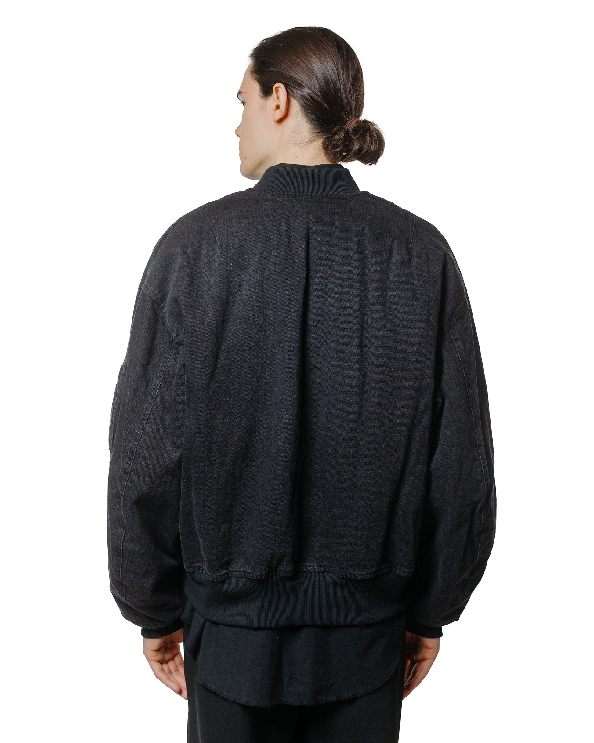 marka Puffed Denim Bomber Jacket Organic Cotton 12oz Denim Black