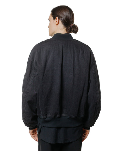 marka Puffed Denim Bomber Jacket Organic Cotton 12oz Denim Black