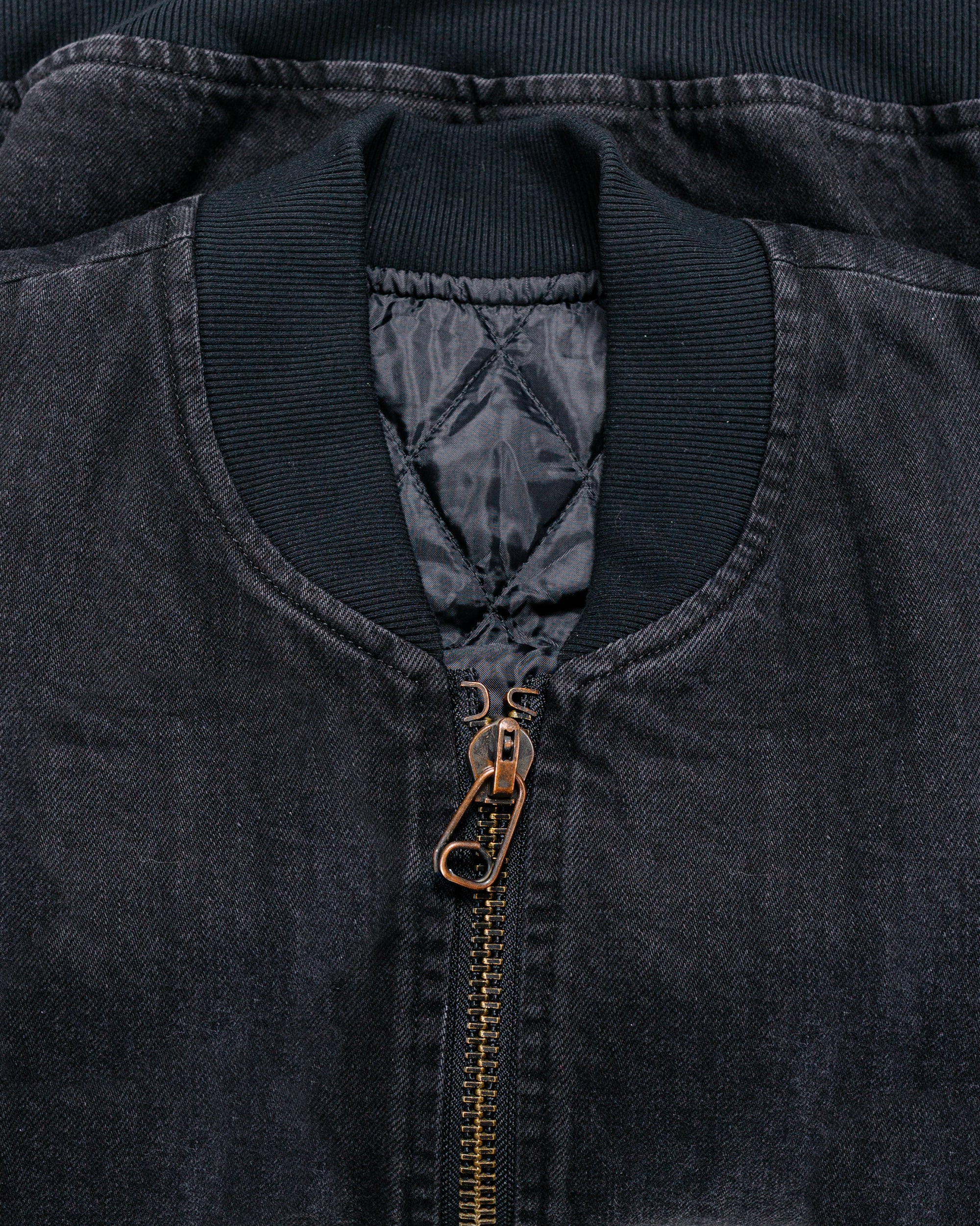 marka Puffed Denim Bomber Jacket Organic Cotton 12oz Denim Black