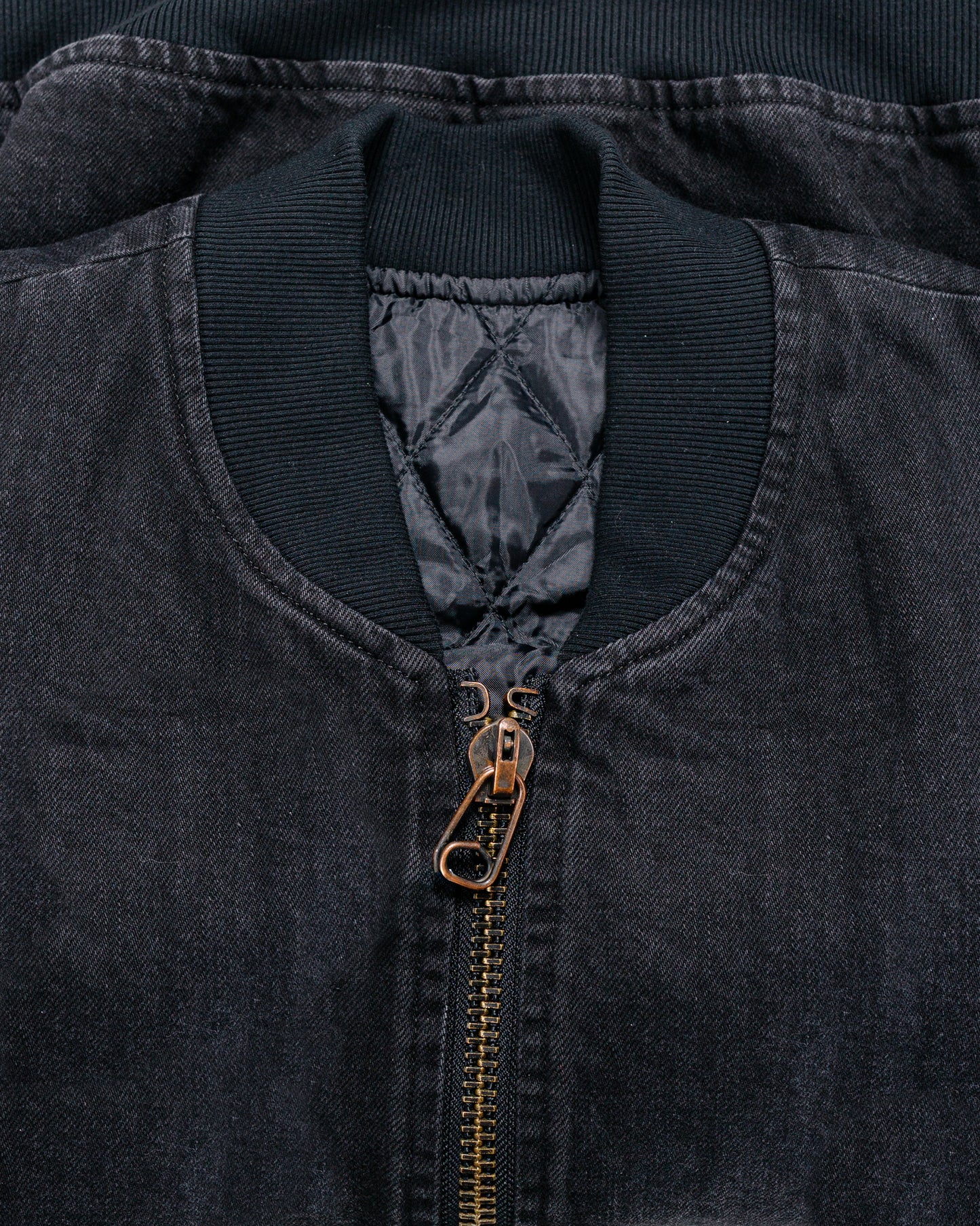 marka Puffed Denim Bomber Jacket Organic Cotton 12oz Denim Black