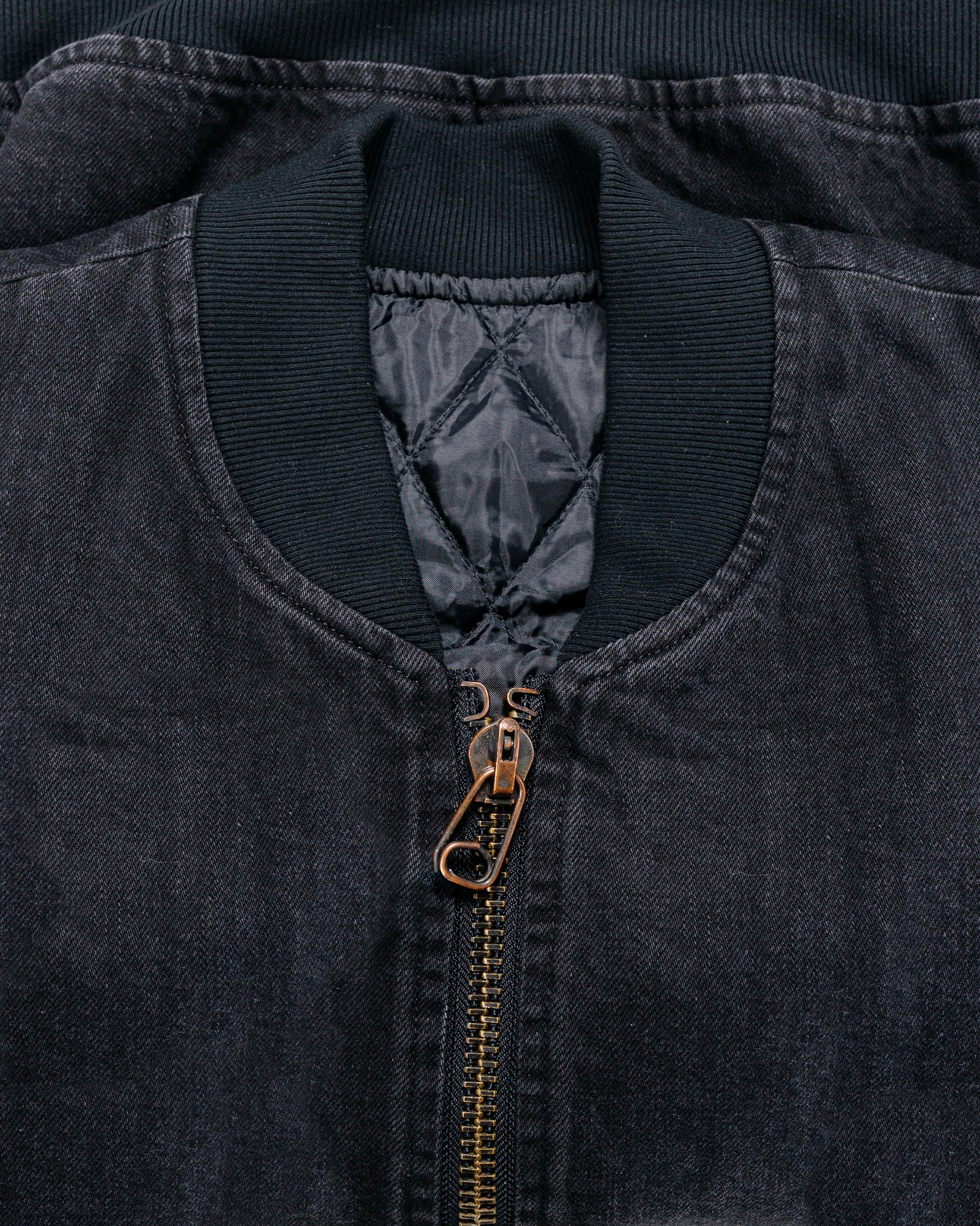 marka Puffed Denim Bomber Jacket Organic Cotton 12oz Denim Black