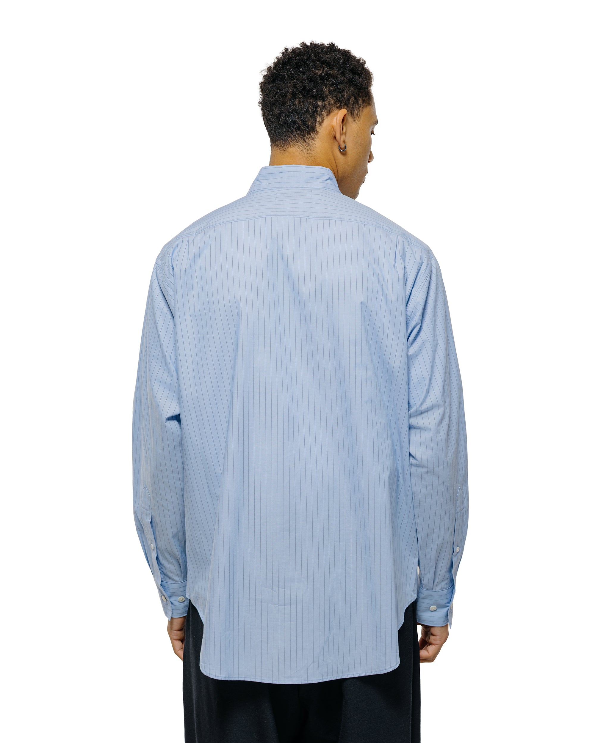 marka Regular Collar Shirt Organic Cotton Stripe Blue Stripe