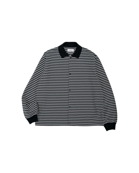 marka Shirt Cardigan Cotton High Twisted Pique Black Border