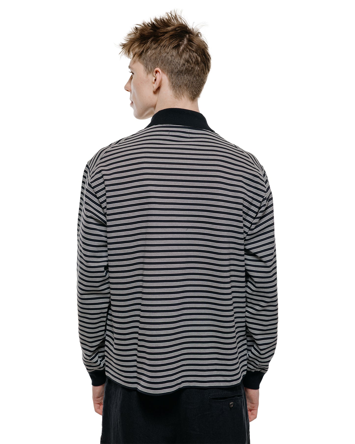 marka Shirt Cardigan Cotton High Twisted Pique Black Border