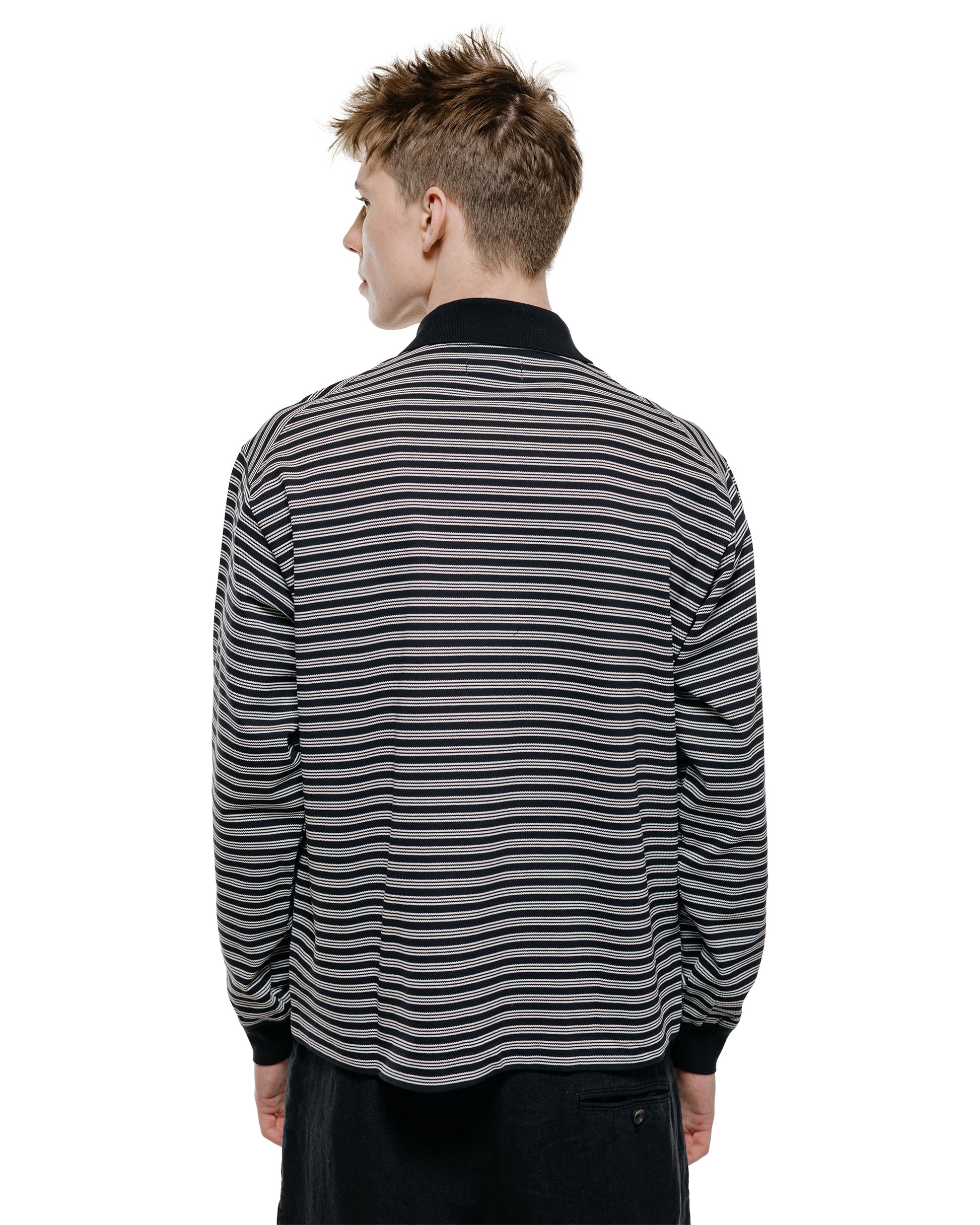 marka Shirt Cardigan Cotton High Twisted Pique Black Border