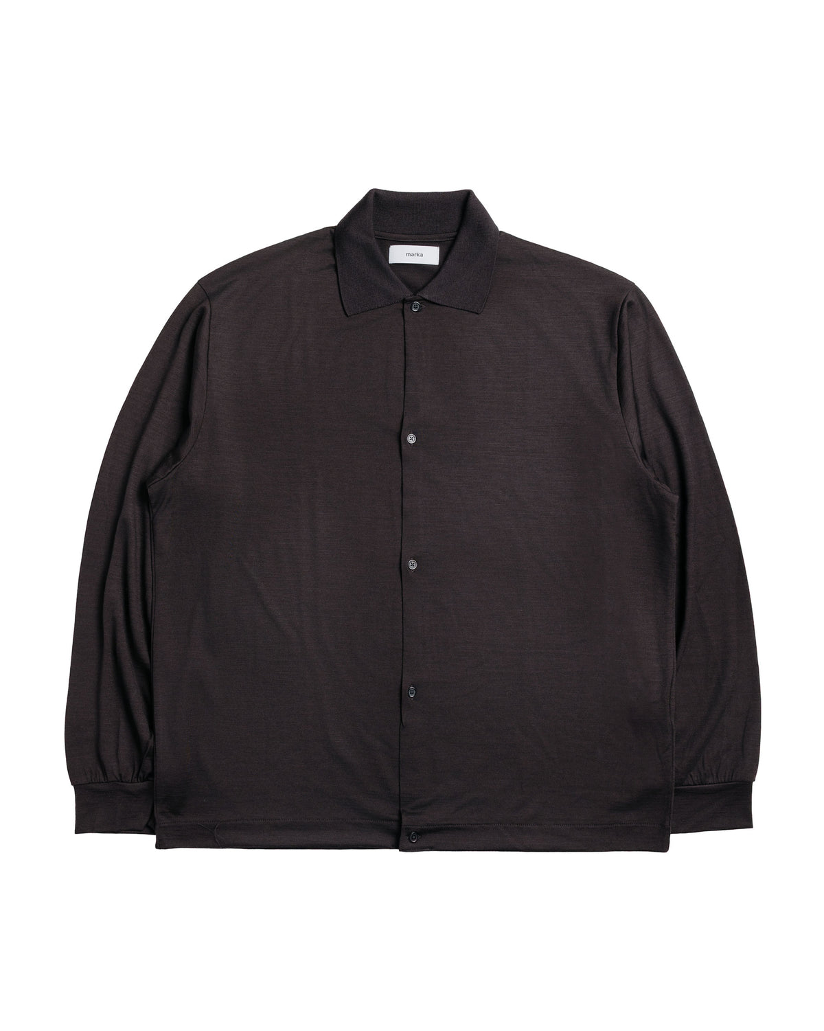 marka Shirt Cardigan Super 100's Washable Wool Jersey Dark Brown