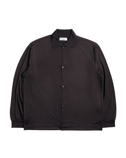 marka Shirt Cardigan Super 100's Washable Wool Jersey Dark Brown