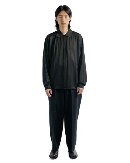 marka Shirt Cardigan Super 100's Washable Wool Jersey Dark Olive