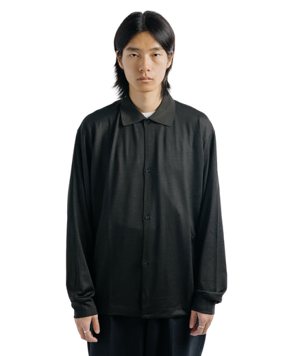 marka Shirt Cardigan Super 100's Washable Wool Jersey Dark Olive