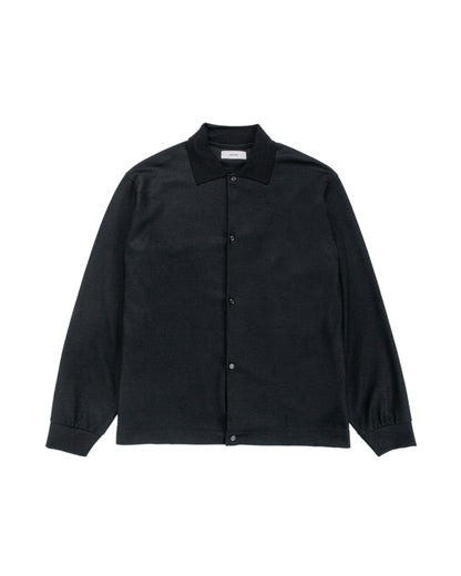 marka Shirt Cardigan Super 140s Wool Knit Black