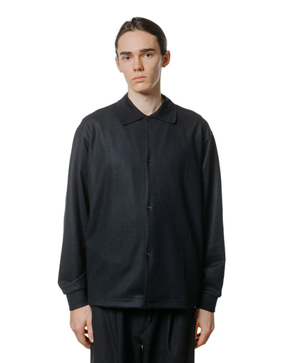 marka Shirt Cardigan Super 140s Wool Knit Black