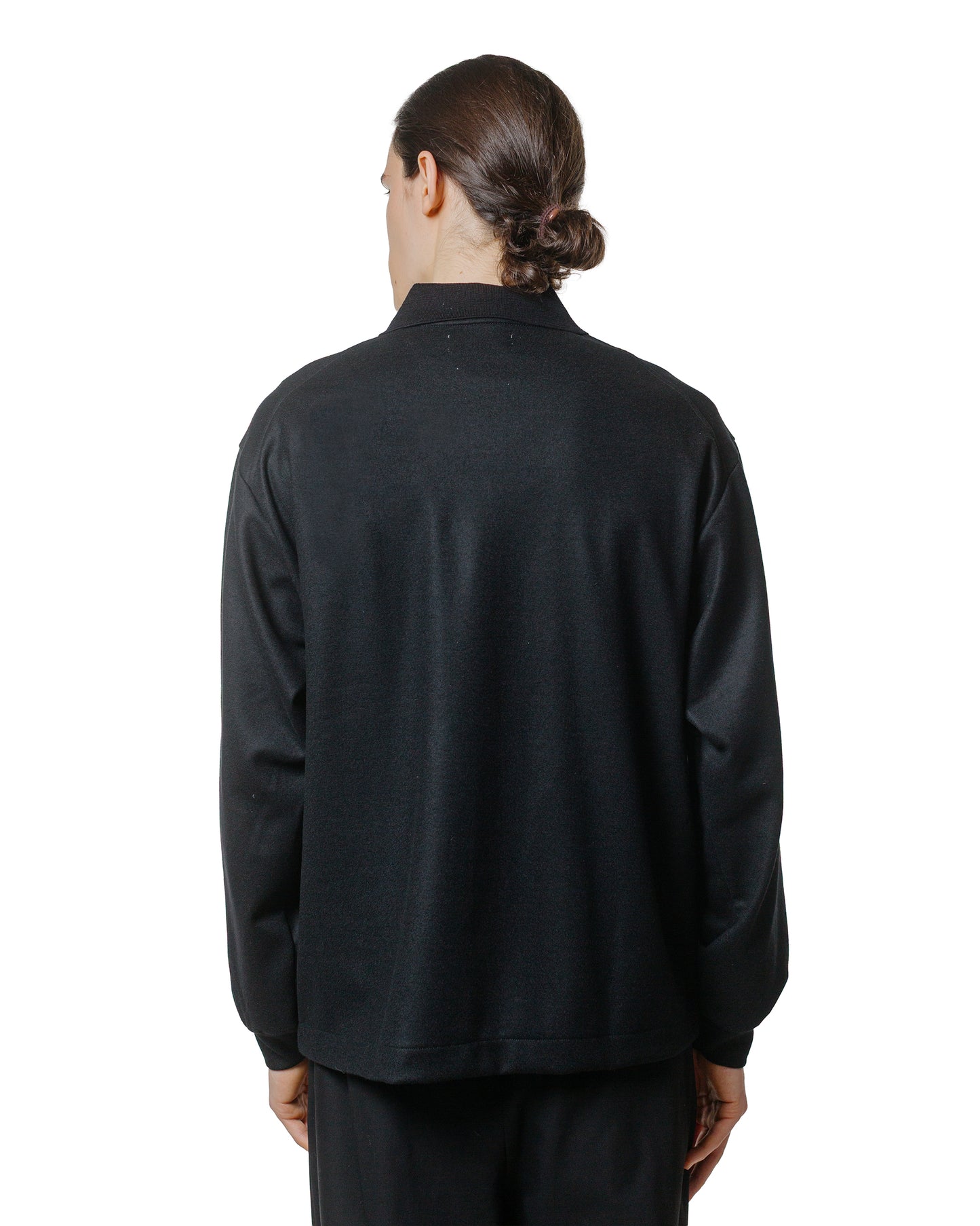 marka Shirt Cardigan Super 140s Wool Knit Black