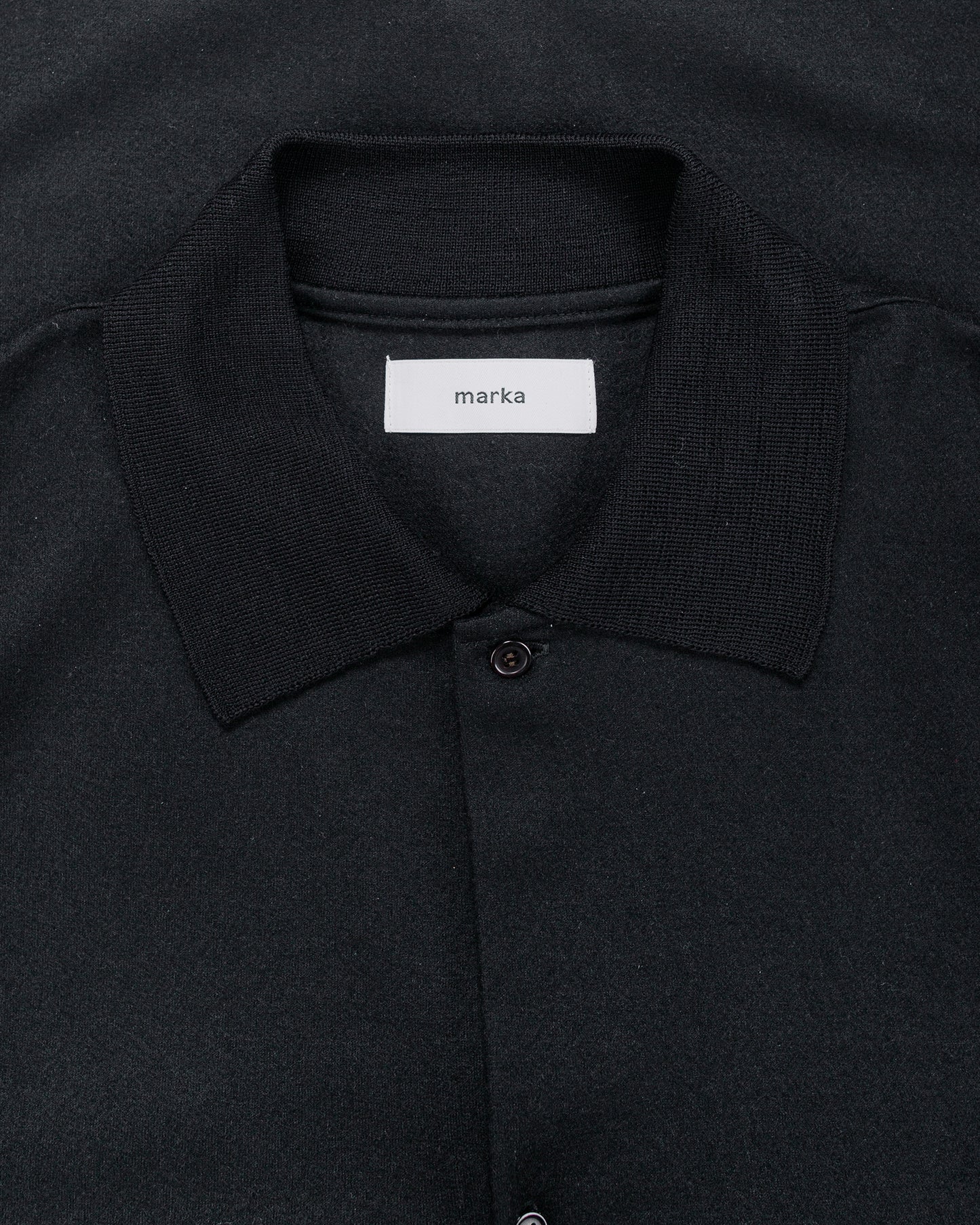 marka Shirt Cardigan Super 140s Wool Knit Black
