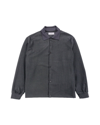 marka Shirt Cardigan Super 140s Wool Knit Charcoal
