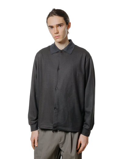 marka Shirt Cardigan Super 140s Wool Knit Charcoal